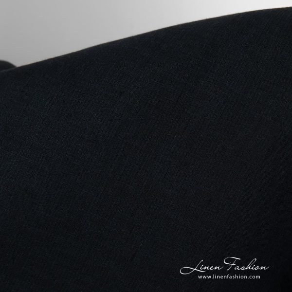 100% linen fabric in dark blue color