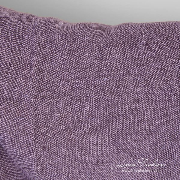 Violet linen fabric in fine delicate design