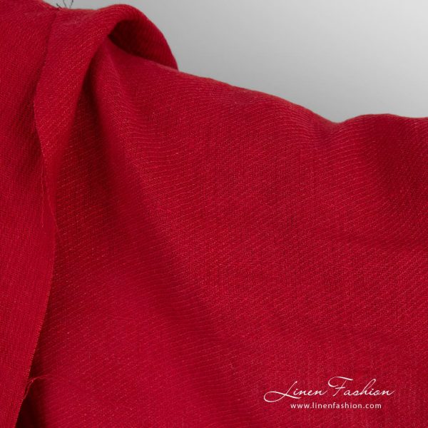 Red linen fabric, specially washed
