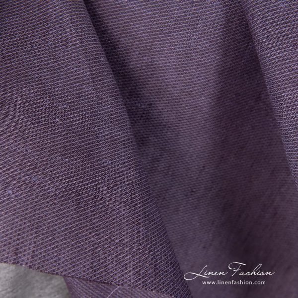 Dark lavender dyed 100% linen fabric.