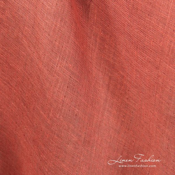 Double sided linen fabric in red.