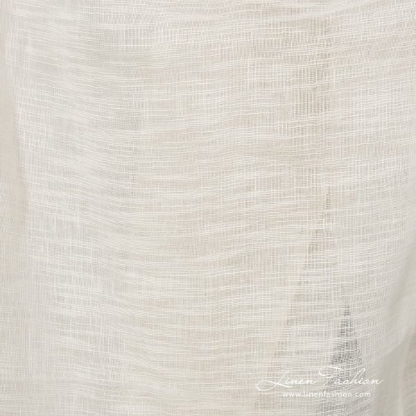 Off-white sheer linen / cotton fabric in stripes