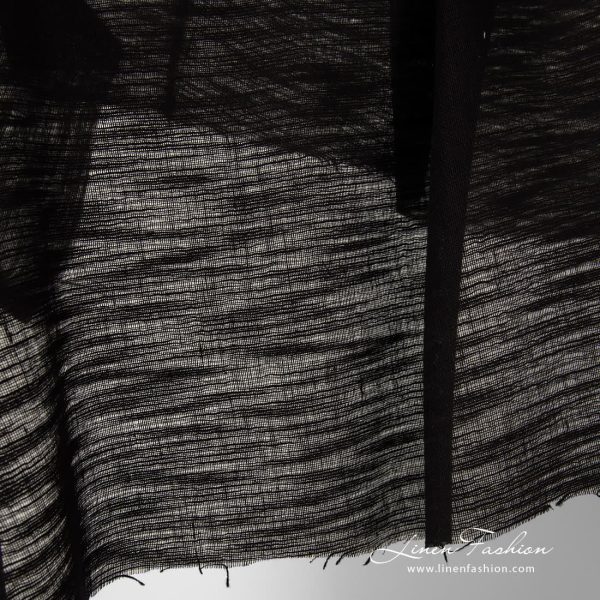 Black sheer fabric.
