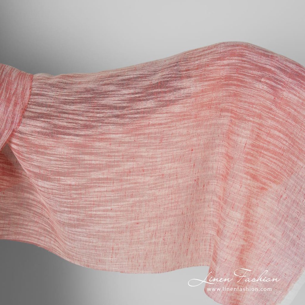 Linen cotton rosy fabric