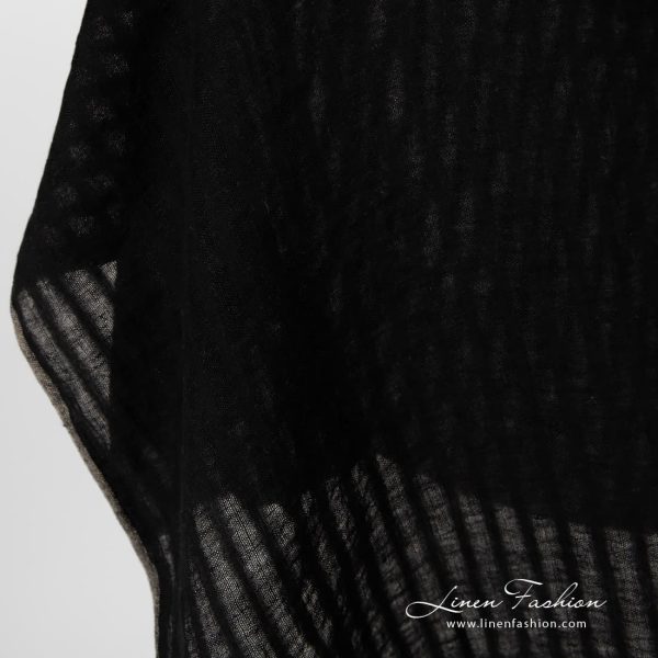 Black dyed 100% linen fabric.