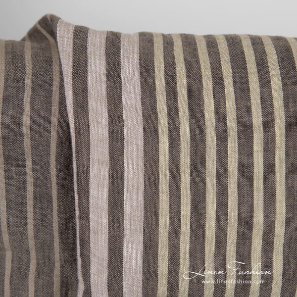 Multicolored linen fabric with stripes