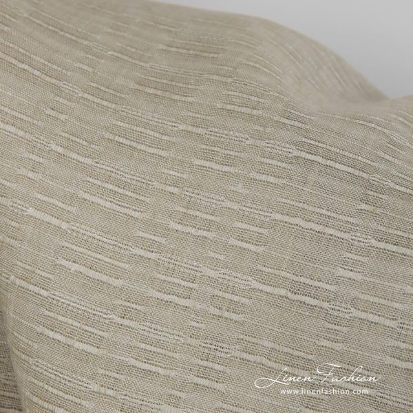 100% linen fabric in light brown colour.