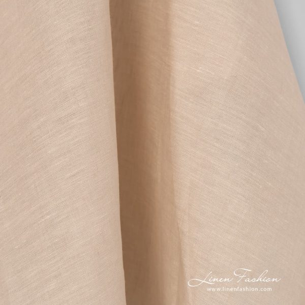 Cream melange dyed linen fabric.