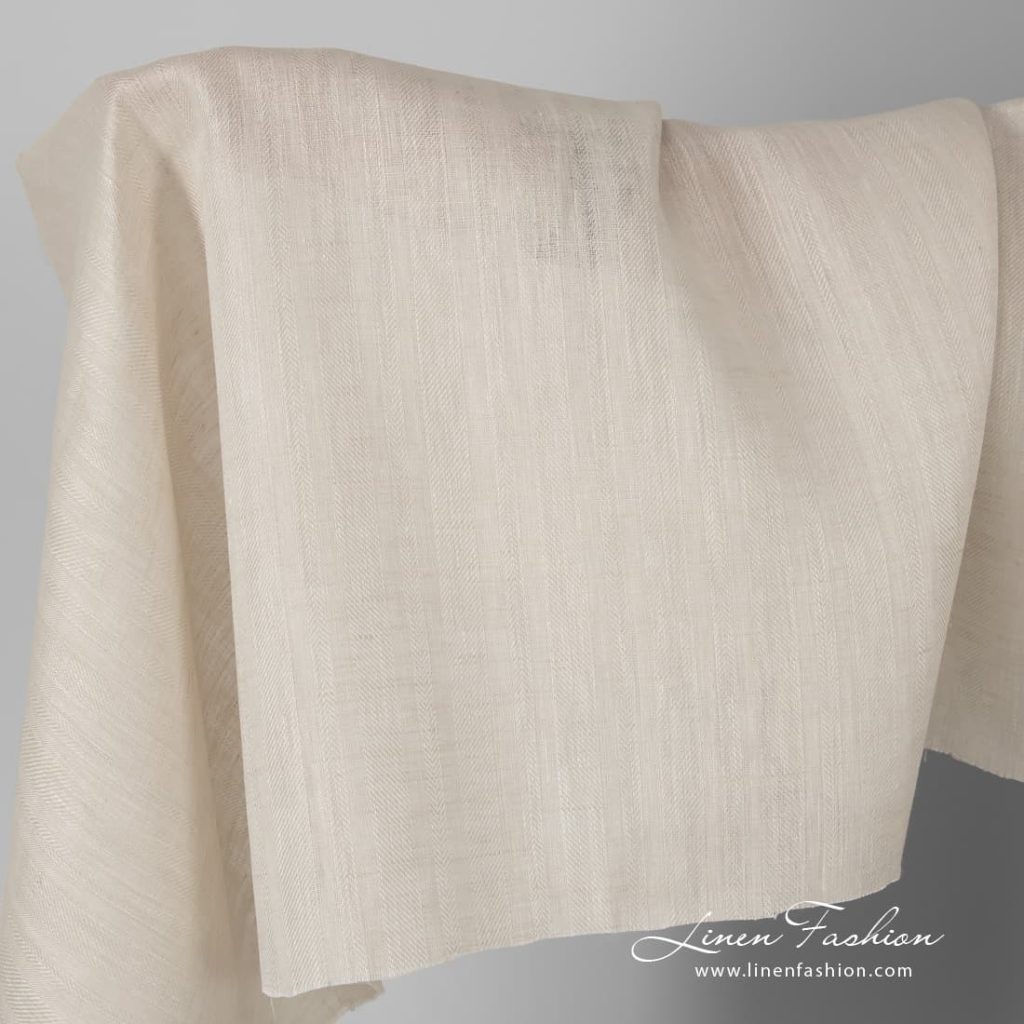 Patterned ecru color linen fabric.