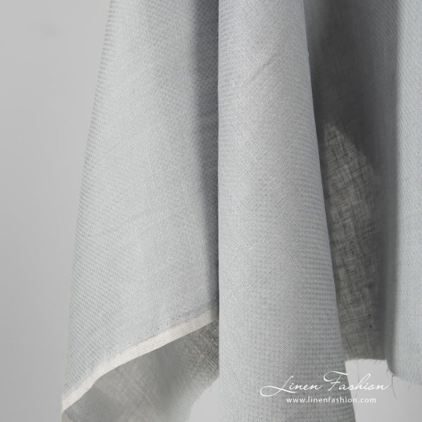 Grey dyed 100% linen fabric.