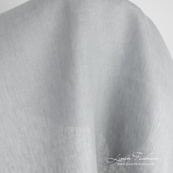 Grey linen fabric in melange