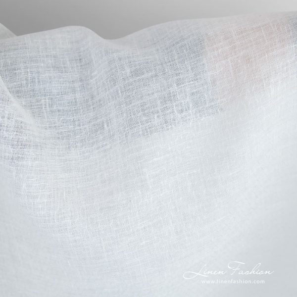 White linen fabric in dobby pattern