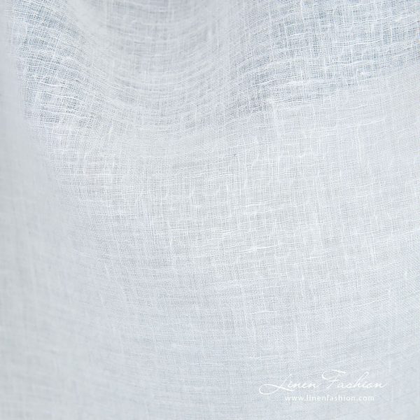 White linen fabric in dobby pattern with diamonds