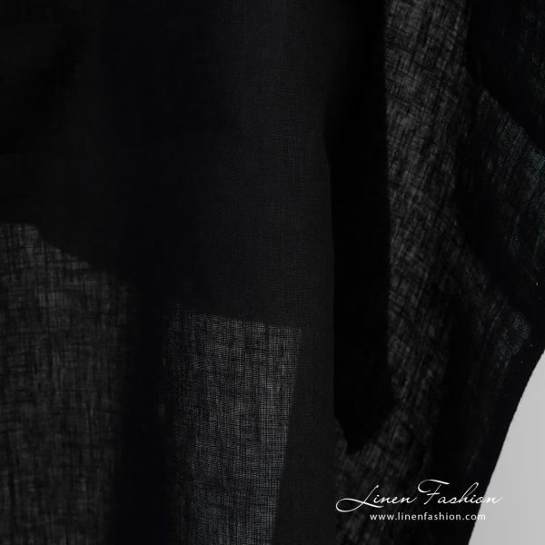 Black 100% linen fabric
