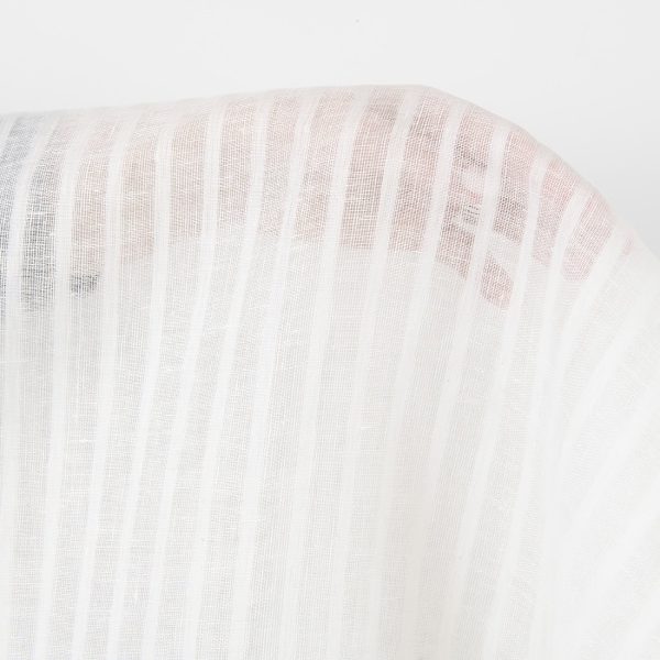 Linen fabric striped off-white, lightweight