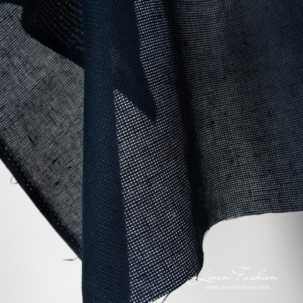 100% linen fabric in navy color.