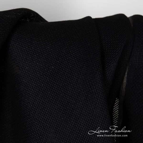 Black canvas linen fabric.