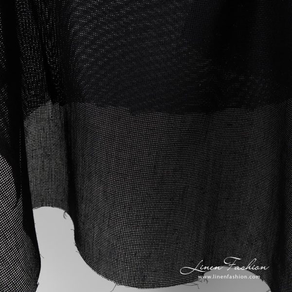 Black dyed 100% linen fabric.