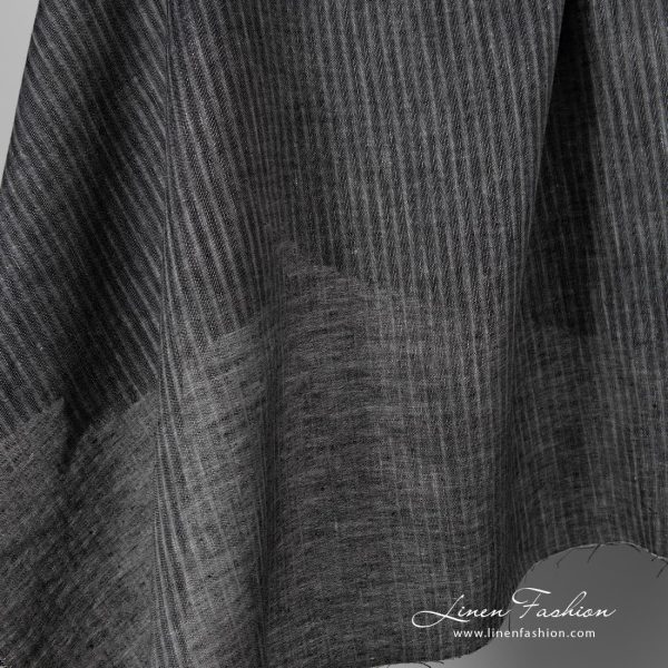 Black striped linen fabric.