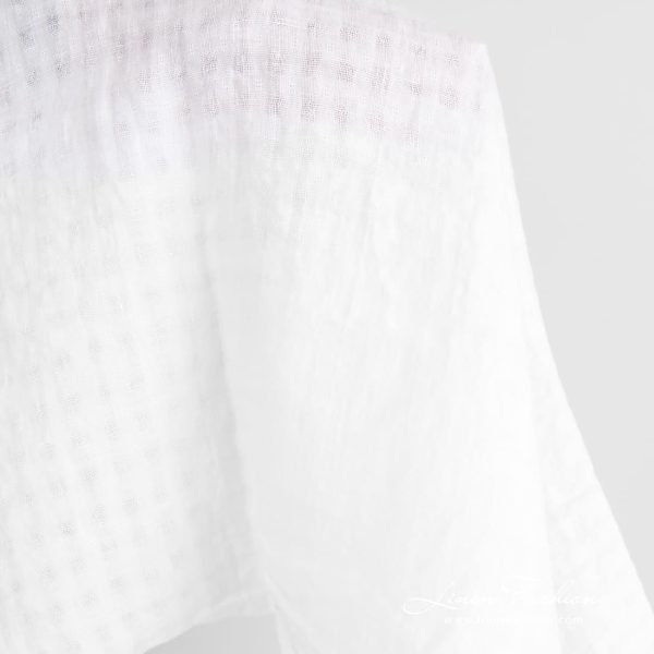 White linen fabric in transparent checks