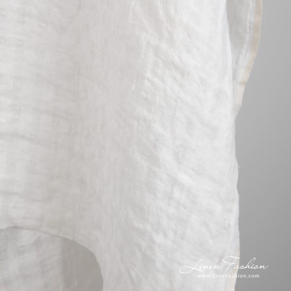 Off-white linen fabric, perfect for tablecloths, curtains