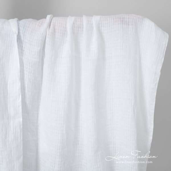 white linen transparent checks, washed.
