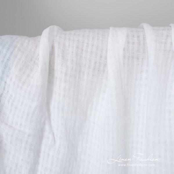 white linen transparent checks, open weave.