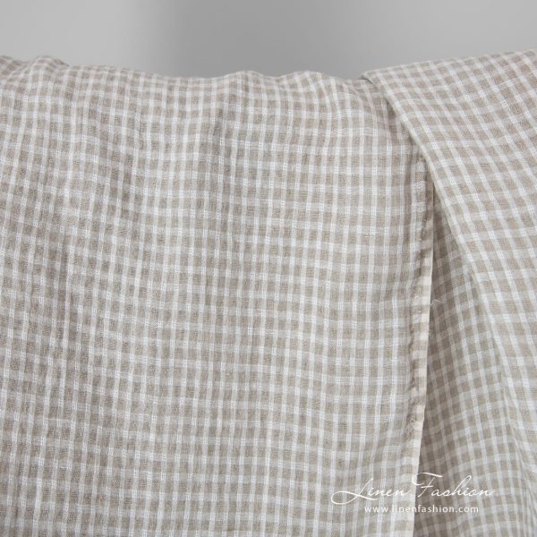 beige checks transparent linen, leight weight.