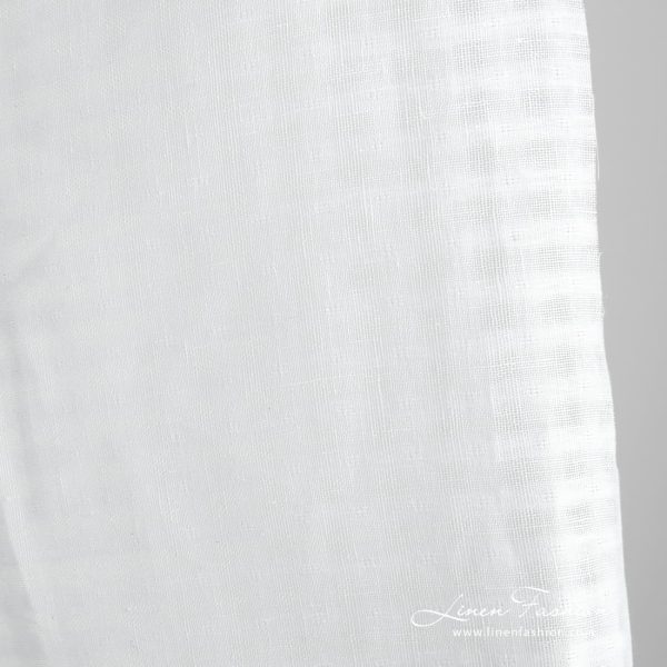 White linen fabric in openweave checks