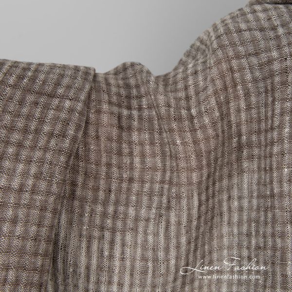 Checked linen fabric, washed.
