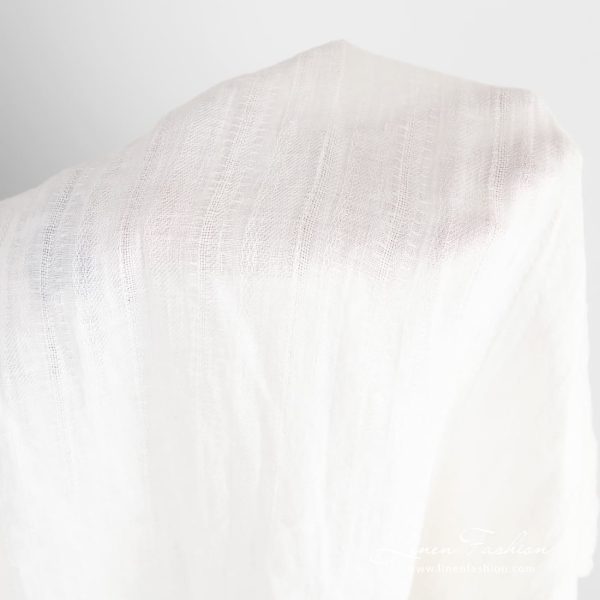 Off-white linen fabric, specially washed