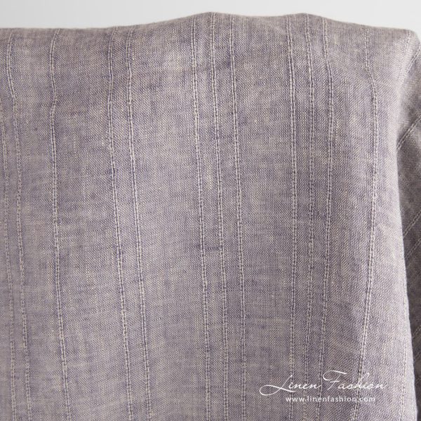 Linen fabric with vertical stripes