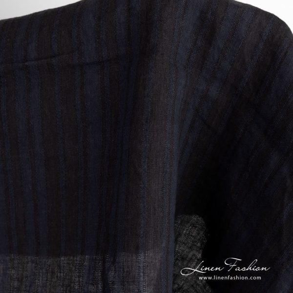 Linen fabric in openweave stripes