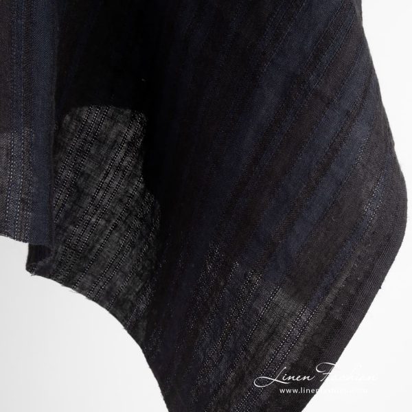 Linen fabric in dense stripes
