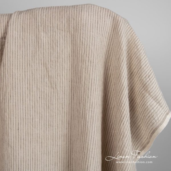 Linen fabric in light cocoa color, specially washed to increase softness