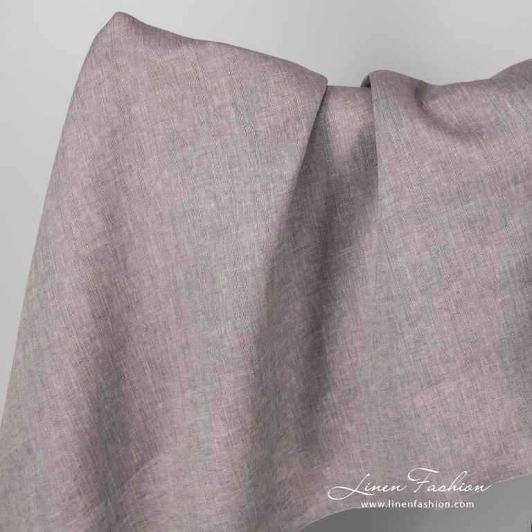 Linen fabric brownish violet striped.