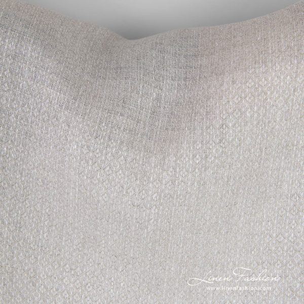 Light grey linen fabric in diamond pattern