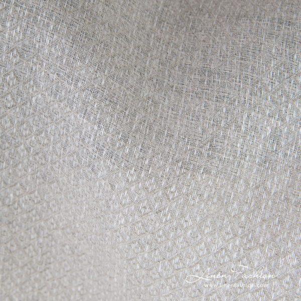 Light grey linen dobby fabric
