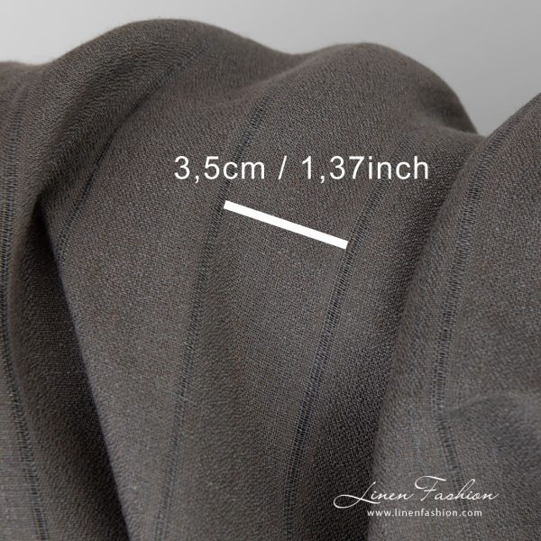 Linen fabric woven in grey and brown yarns