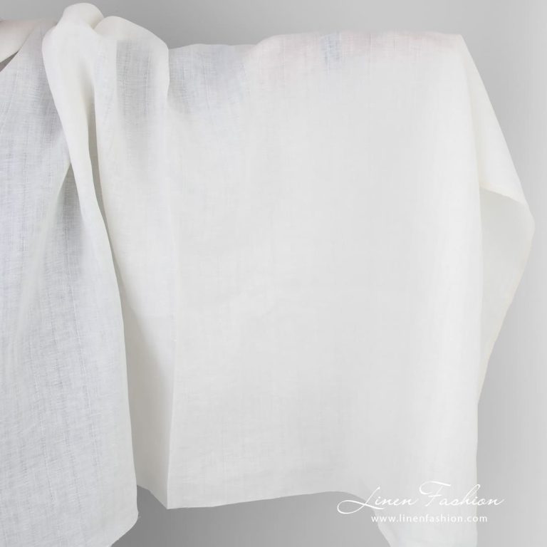 White linen fabric in vertical stripes