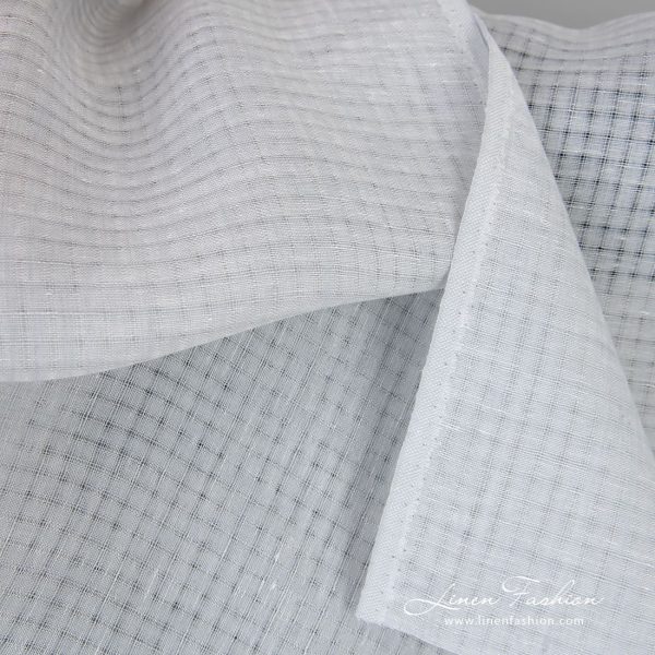 Bluish grey linen fabric perfect for curtains, tablecloths, shawls and scarves