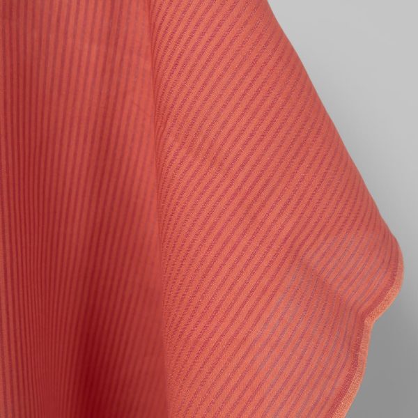 Linen fabric in coral and pink stripes product photo