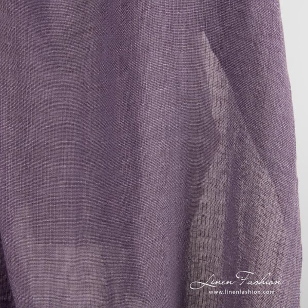 Violet linen cotton fabric in gauze