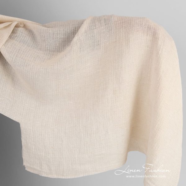 Beige linen cotton fabric