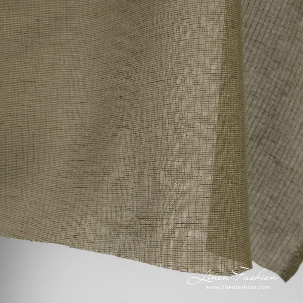 Green linen cotton fabric, gauze