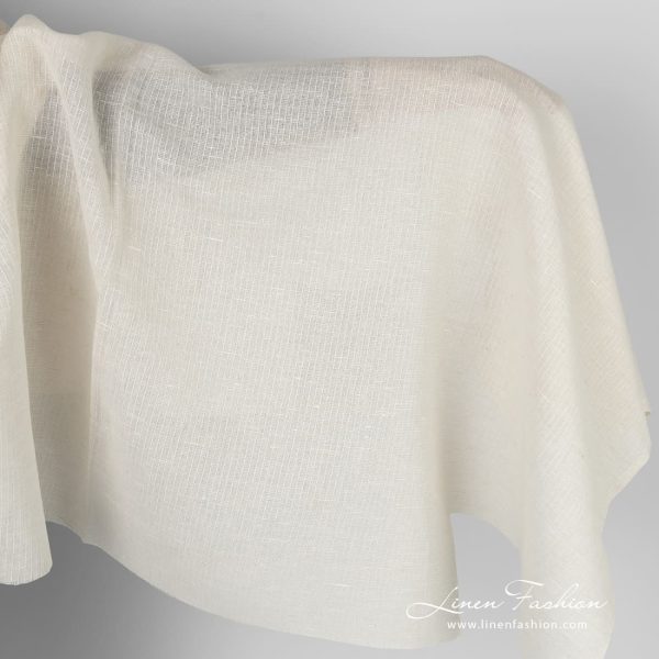 Transparent brownish linen cotton fabric