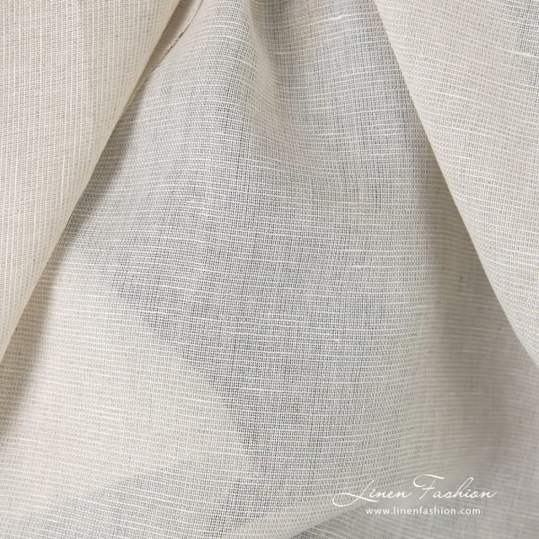 Transparent greyish white cotton linen fabric in melange