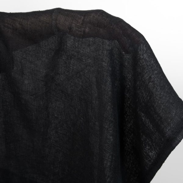 linen gauze washed black fabric 150cm