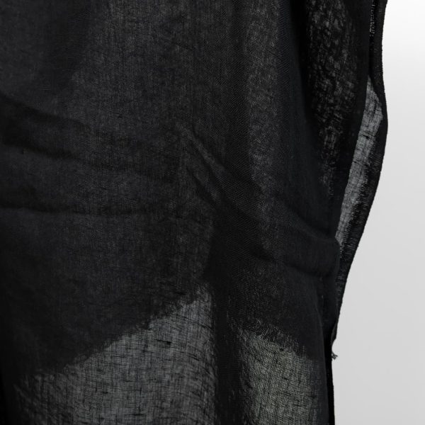 linen gauze washed black fabric light