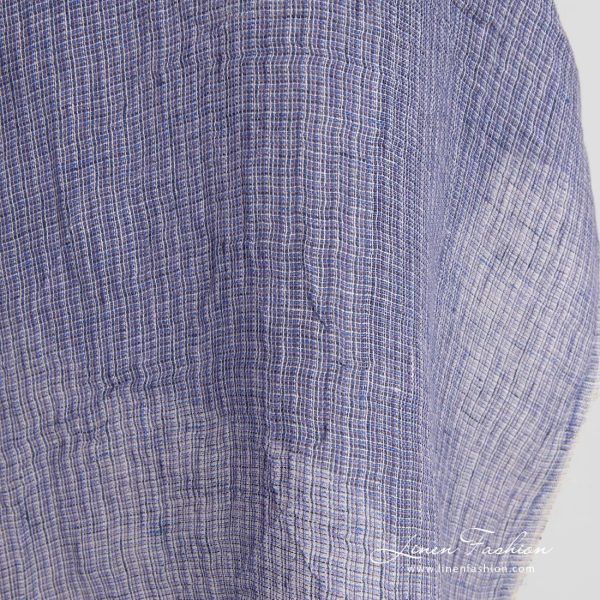 Violet linen fabric in gauze, washed